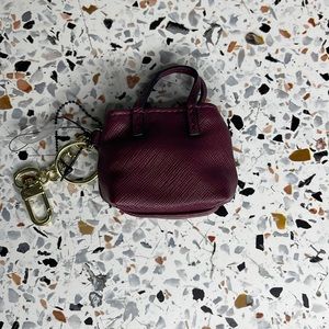 Burgundy mini purse keychain